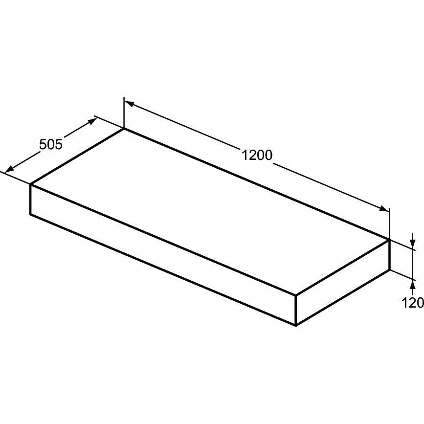 BLAT ADAPTO PT LAVOAR 120X50.5X12, FARA DECUPAJ, GRI PIETRIS